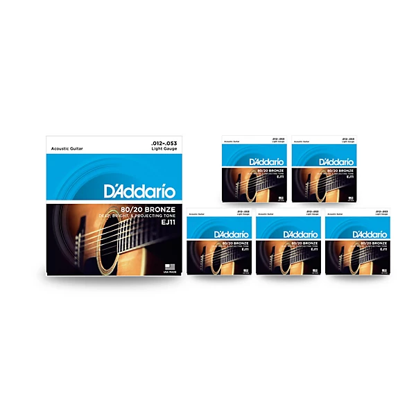 EJ11 80 20 Bronze Light Acoustic Guitar Strings 3 Pack
