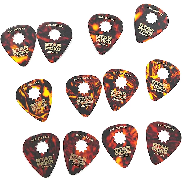 Star Classic Tortoise Shell Guitar Picks Rockstar Mix
