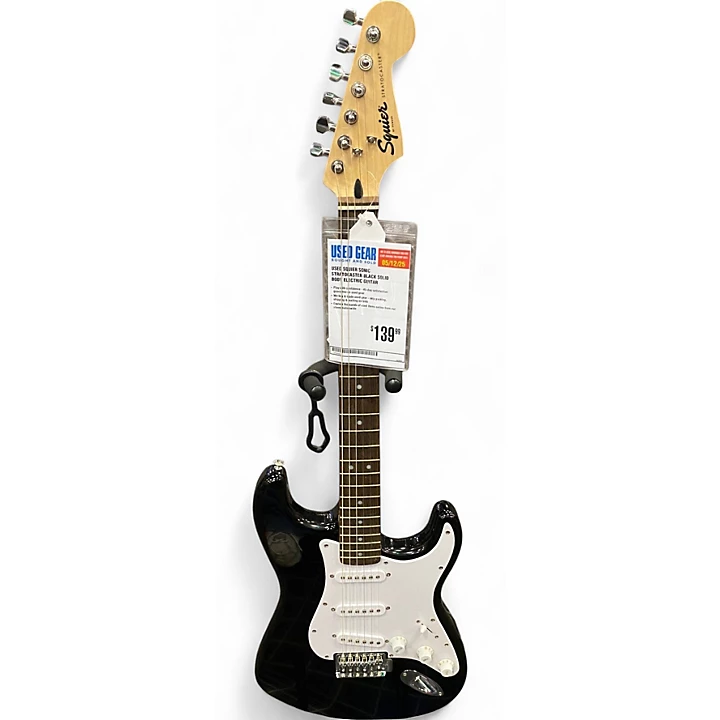 Used Squier sonic stratocaster Black Solid Body Electric Guitar