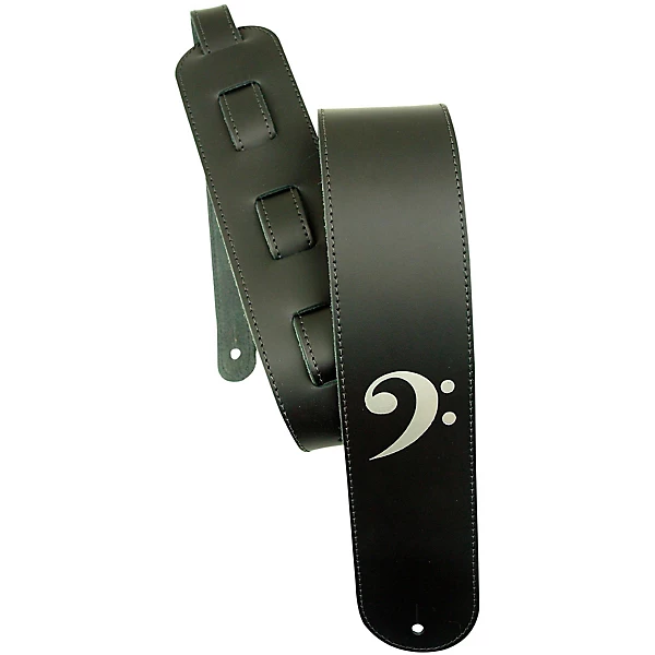 3 Leather Bass Clef Embossed Bass Guitar Strap
