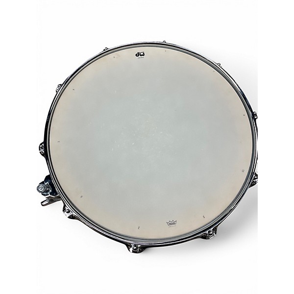 DW Used DW 45X14 Collectors Series Finish Ply Super Solid Maple Snare White Marine Pearl Drum.gc