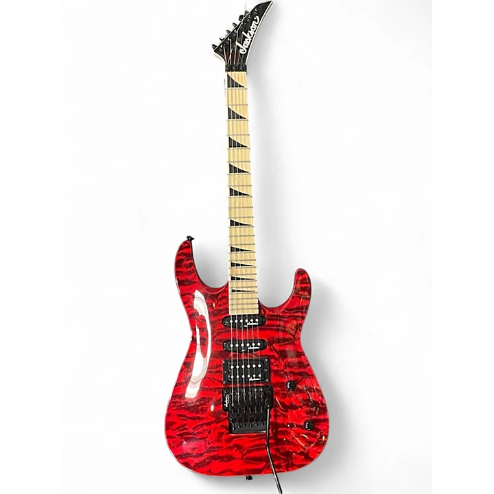 Used Jackson JS34Q Dinky Trans Red Solid Body Electric Guitar