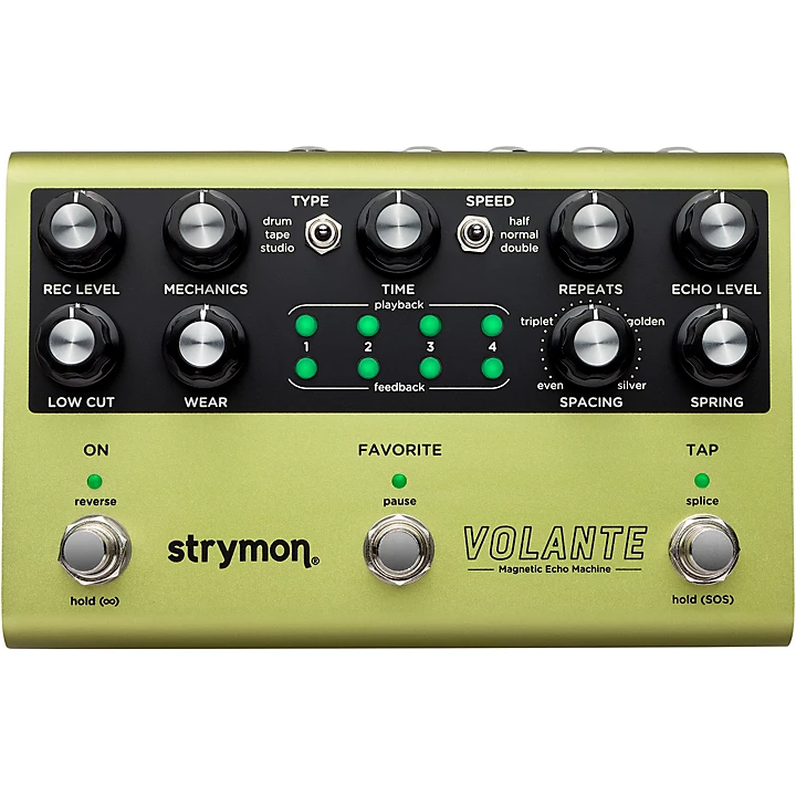 Volante Magnetic Drum and Tape Echo Delay Effects Pedal Green