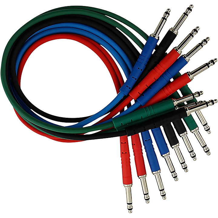 StageMASTER TRS TT Patch Cable 8 Pack 1 ft