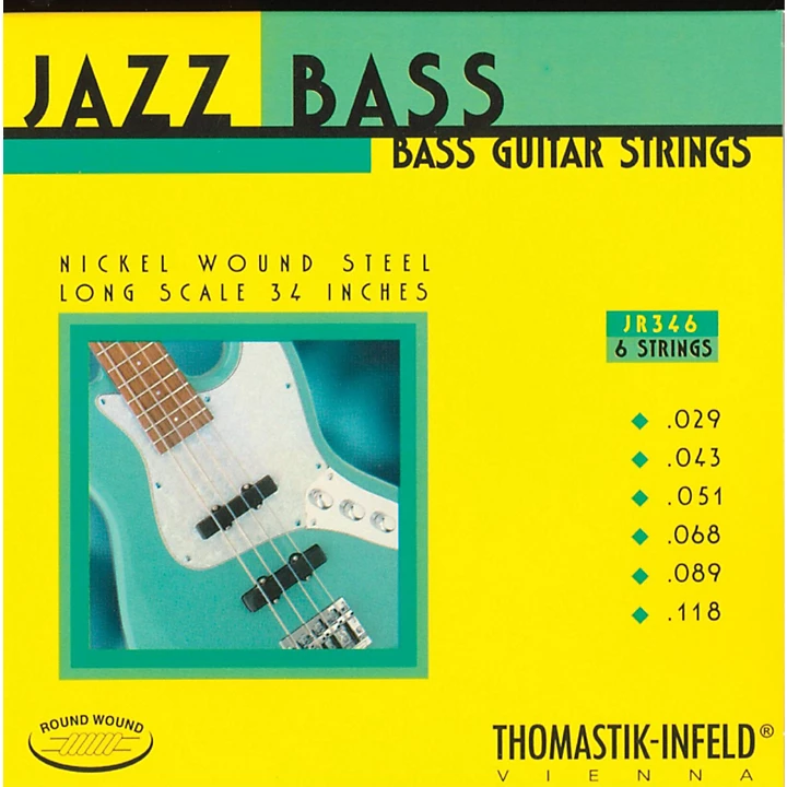 JR346 Roundwound Scale 6 String Jazz Bass Strings