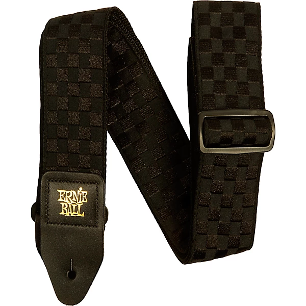 Jacquard Polypro Guitar Strap Black Checkers