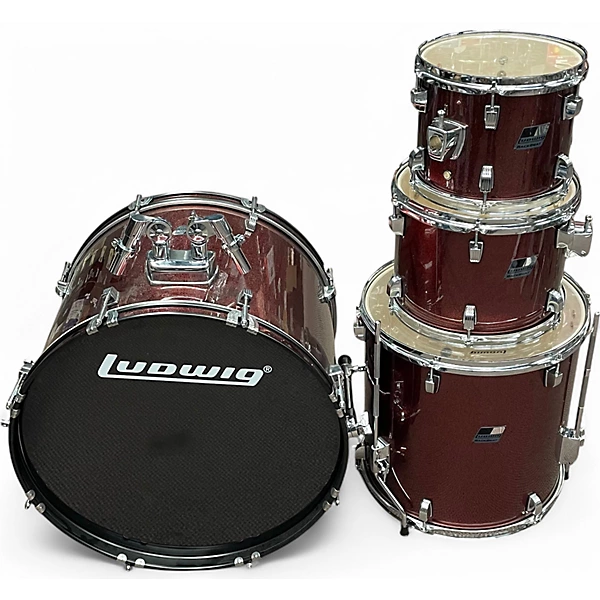 Ludwig Used Ludwig 4 Piece backbeat Metallic Red Drum Kit.gc