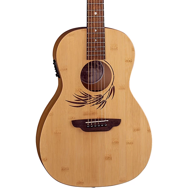 Woodland Bamboo Parlor Acoustic Electric Guitar Satin Natural