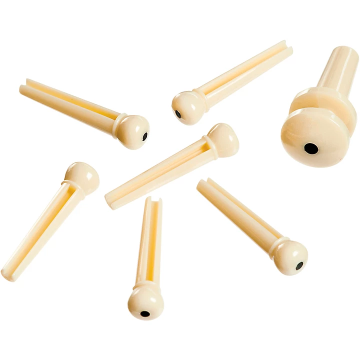 ABS Bridge End Pin Set Ivory and Black