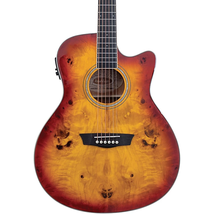 Deep Forest Burl ACE Acoustic Electric Guitar Amber Fade