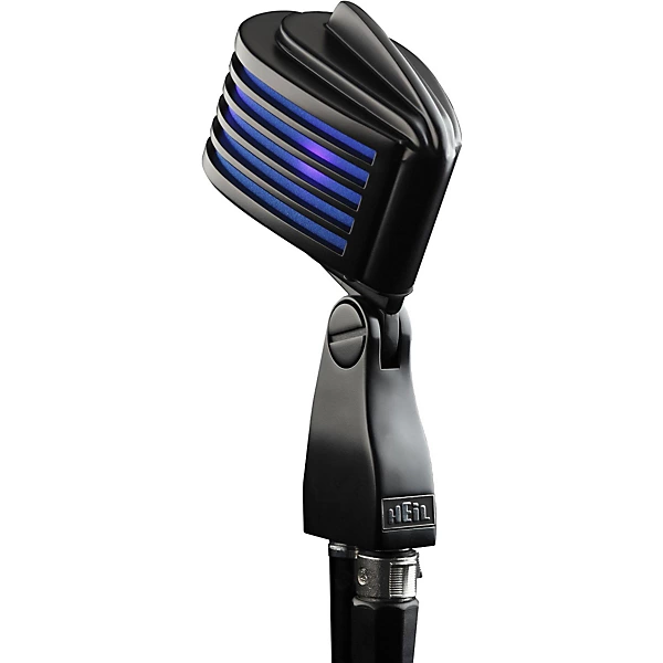 The Fin Dynamic Microphone Satin Black with Blue LED