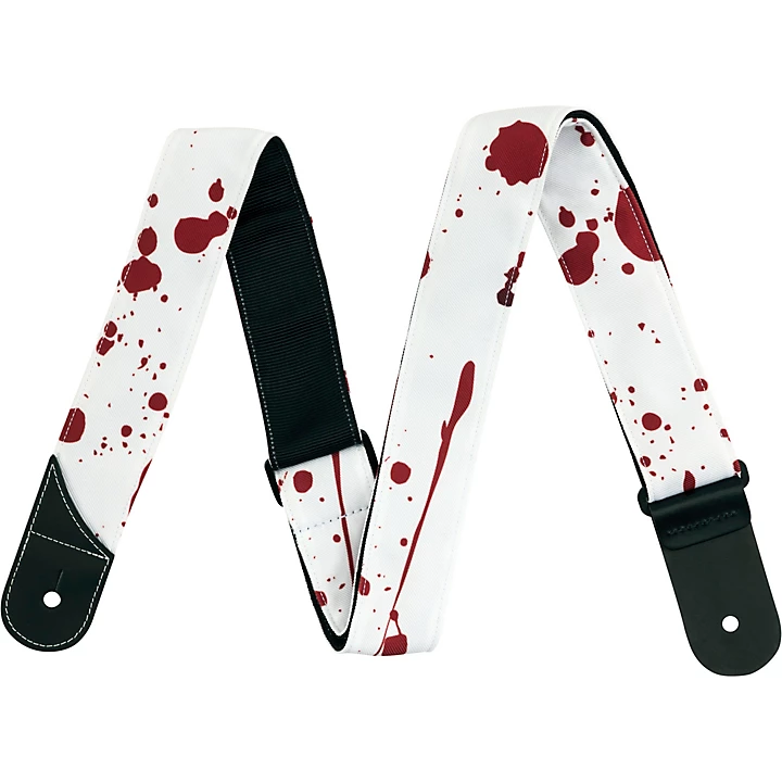 2 Splatter Guitar Strap White