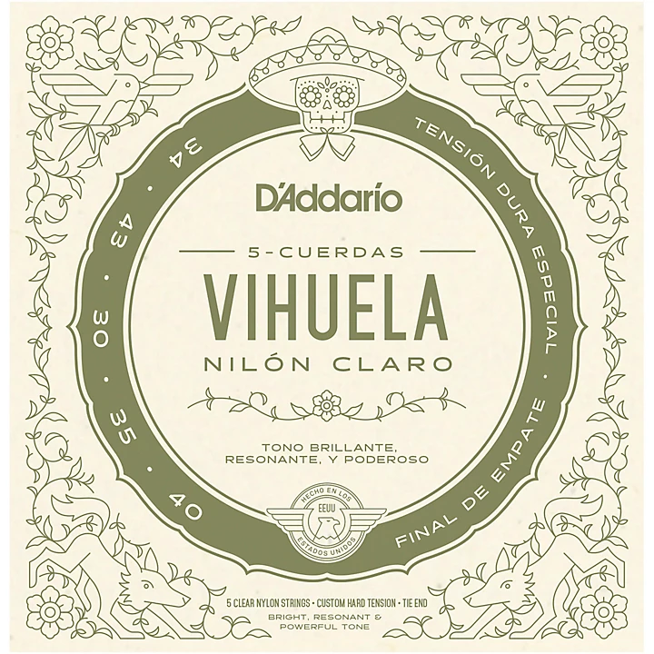 Vihuela 5 String Set Clear Nylon Custom Hard Tension