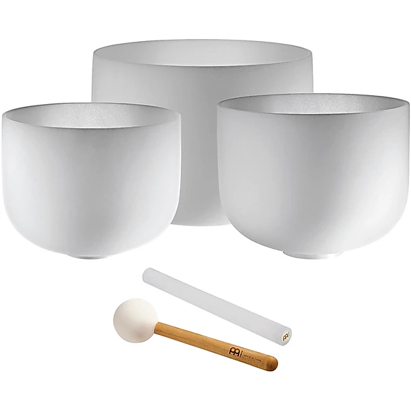 MEINL Sonic Energy 3 Piece Crystal Singing Bowl Set, A4/F4/C4, 432 Hz