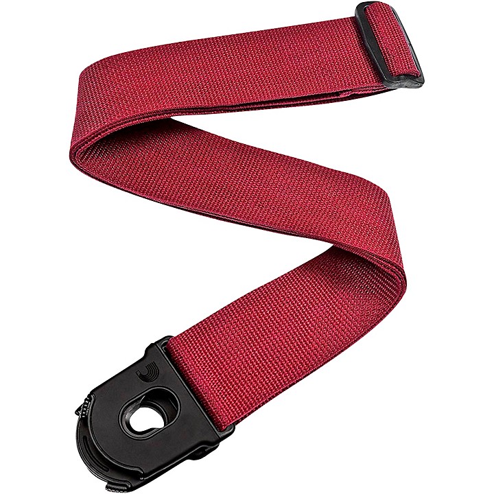 Planet Lock Locking Nylon Guitar Strap Red