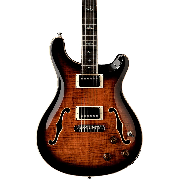 PRS SE Hollowbody II Piezo Electric Guitar Level 2 Orange Tiger Smokeburst