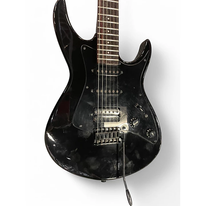 Vintage 1980s Aria Pro Ii BLACK DOG Black Solid Body Electric Guitar