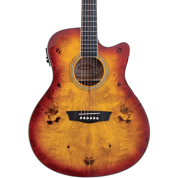 Deep Forest Burl ACE Acoustic Electric Guitar Amber Fade