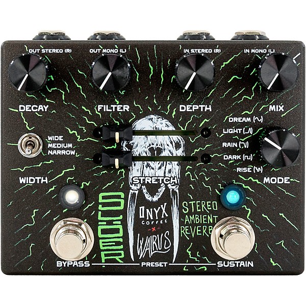 SLOER Stereo Ambient Reverb Effects Pedal Onyx Edition Black