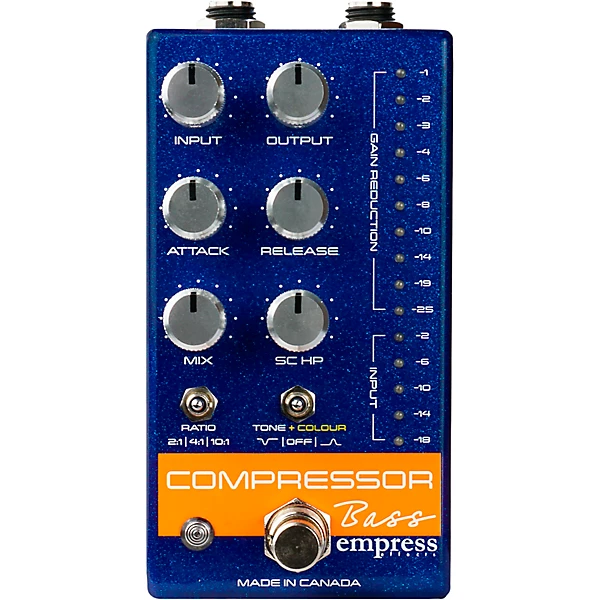 Bass Compressor Effects Pedal Blue Sparkle