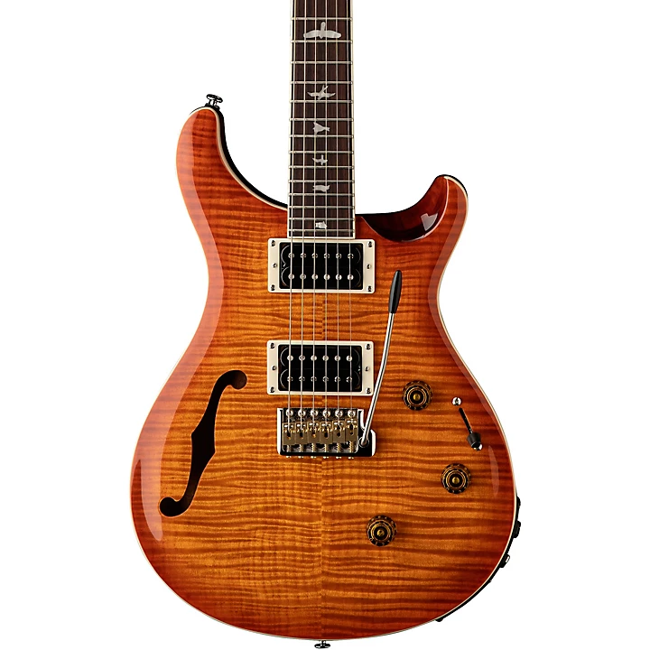 SE Custom 24 Semi Hollow Piezo Electric Guitar Vintage Sunburst