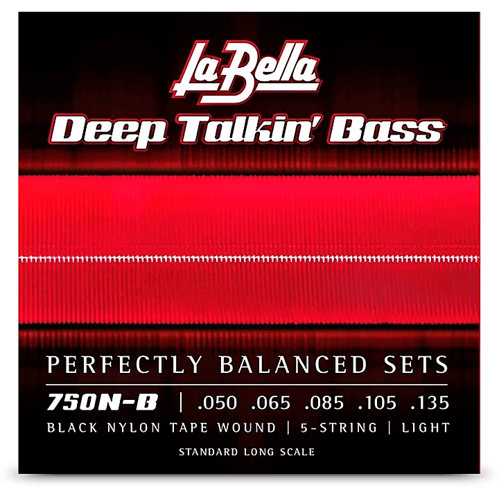 Deep Talkin Bass Black Nylon Tape Wound 5 String Bass Strings