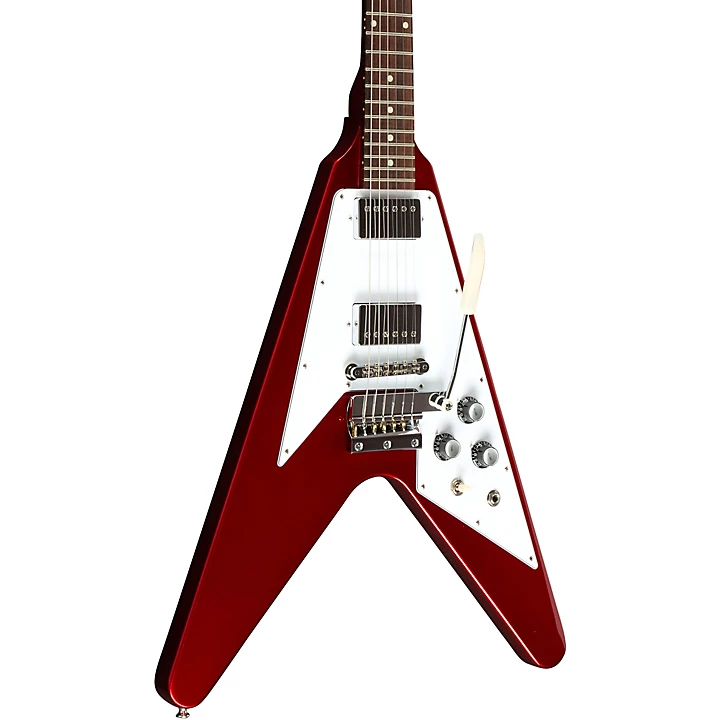1967 Mahogany Flying V Reissue w Maestro Vibrola Electric Guitar Sparkling Burgundy