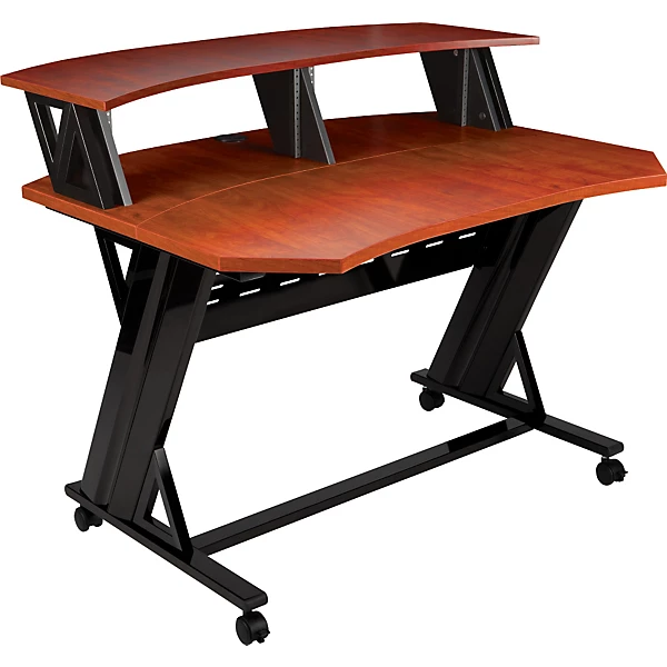 46 in Studio Desk with Dual 4U Racks Cherry