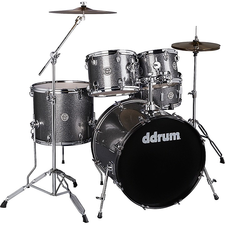 D2 5 piece Complete Drum Kit Dark Silver Sparkle
