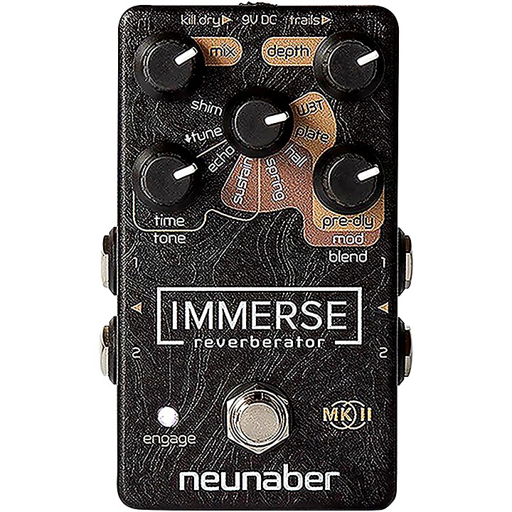 Immerse Reverberator Mk II Stereo Reverb Effects Pedal Black