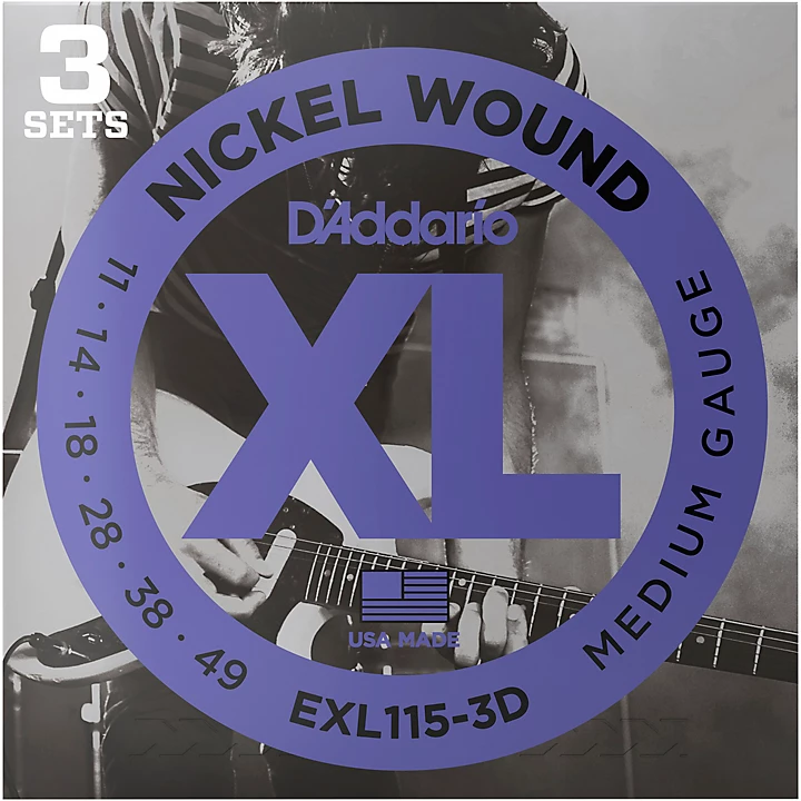 EXL115 Medium Gauge Guitar Strings 3 Pack