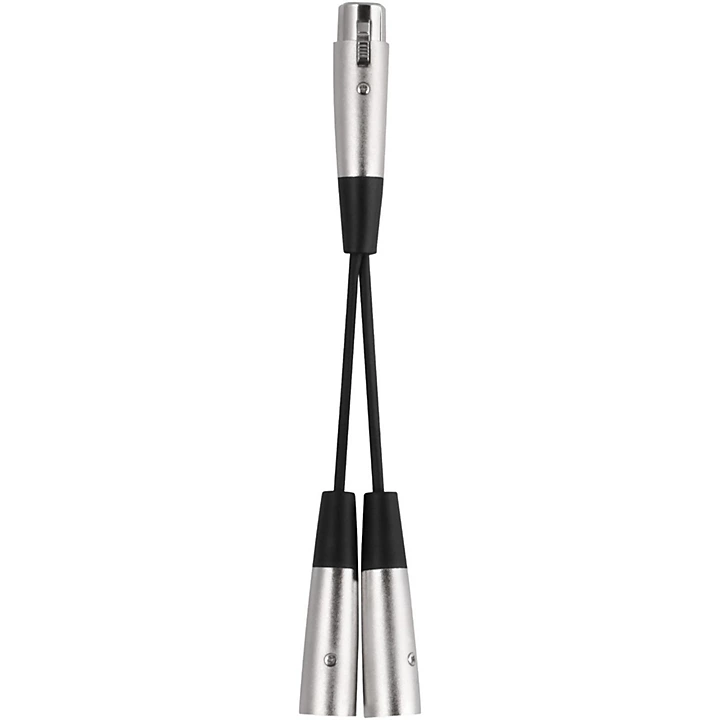 Essential Y Adapter XLR Female to XLR Male Black 6 in