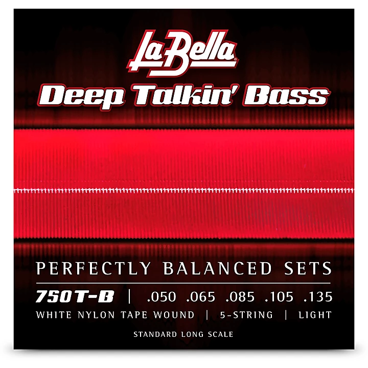 Deep Talkin Bass White Nylon Tape Wound 5 String Bass Strings