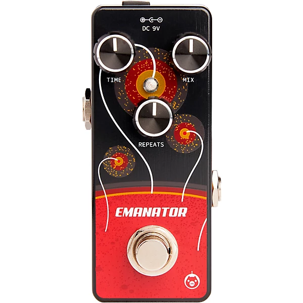 Emanator Delay Effects Pedal Black and Red