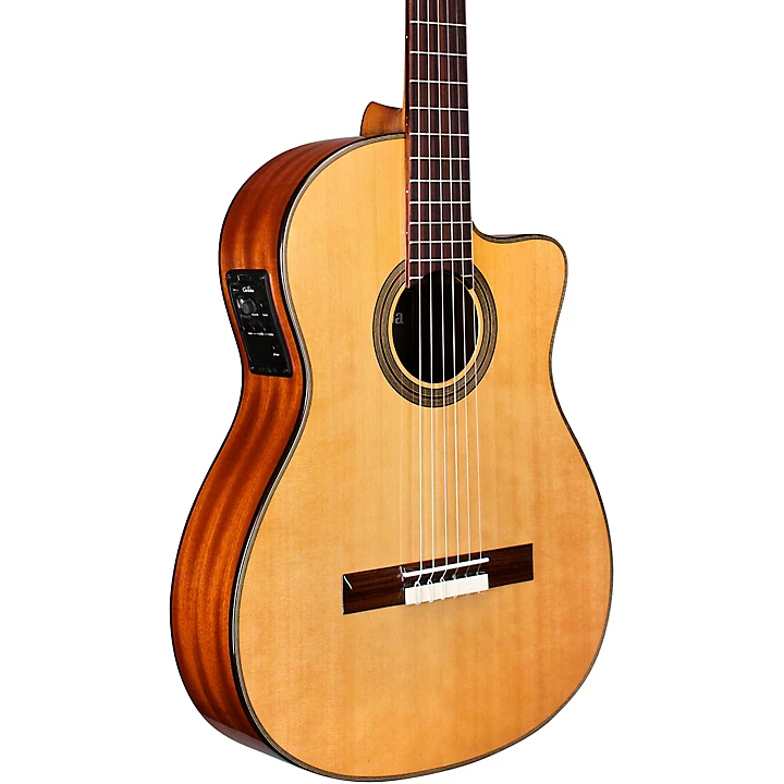 12 Natural Cedar Top Classical Acoustic Electric Guitar Natural