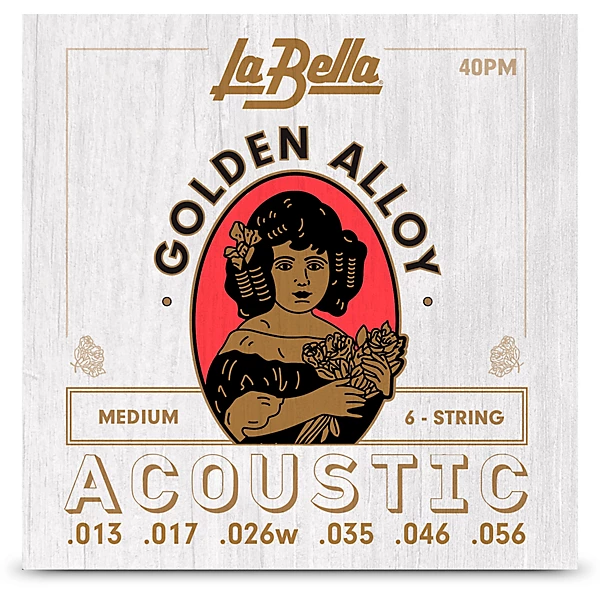 Golden Alloy 6 String Acoustic Guitar Strings Medium