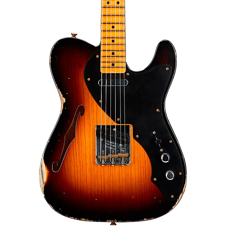 Limited Edition Blackguard Thinline Relic Electric Guitar Wide Fade 2 Color Sunburst