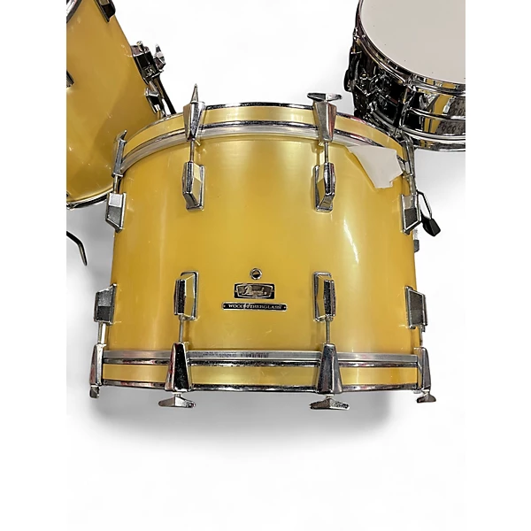 Pearl Used Pearl 3 Piece WOOD FIBERGLASS GOLD Drum Kit.gc