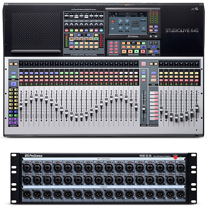 StudioLive 64S 64 Channel Mixer Package With NSB 3216 Network Stage Box