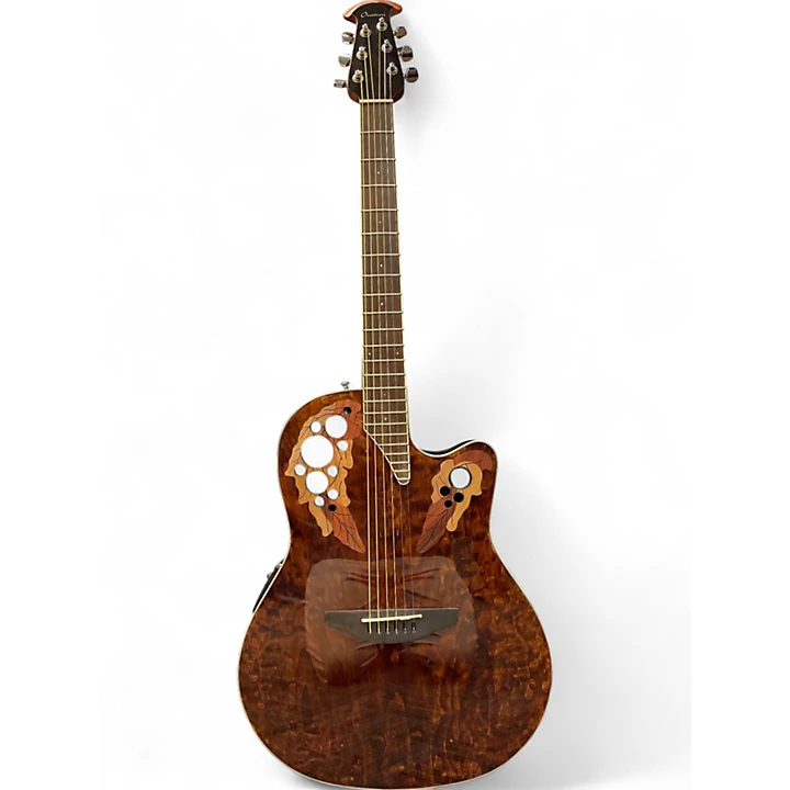 Used Ovation CE48P TIGER EYE Acoustic Electric Guitar