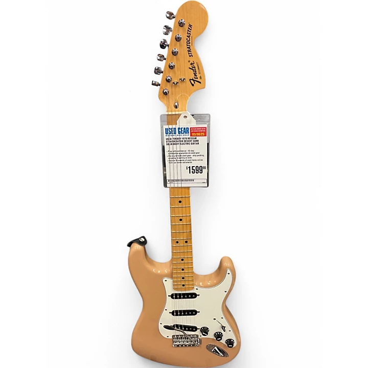 Used Fender 1970 Reissue Stratocaster Desert Sand Solid Body Electric Guitar