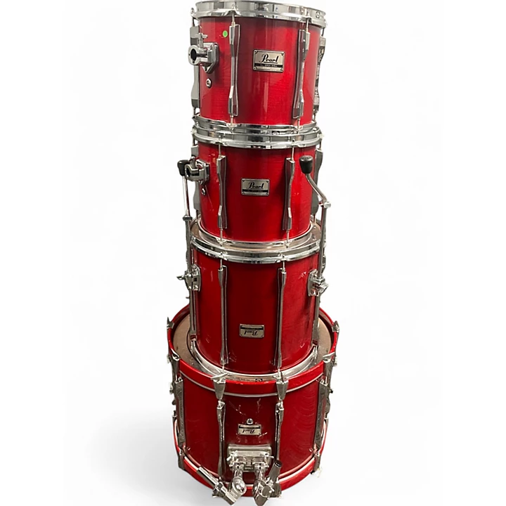 Pearl Used 2010s Pearl 4 Piece BXL ALL BIRCH 5PC KIT Cherry Drum Kit.gc