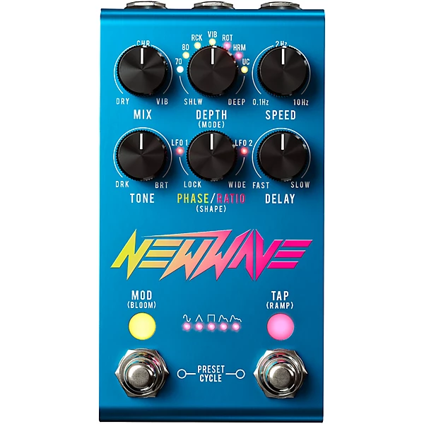 New Wave Stereo Analog Chorus Vibrato Effects Pedal Blue