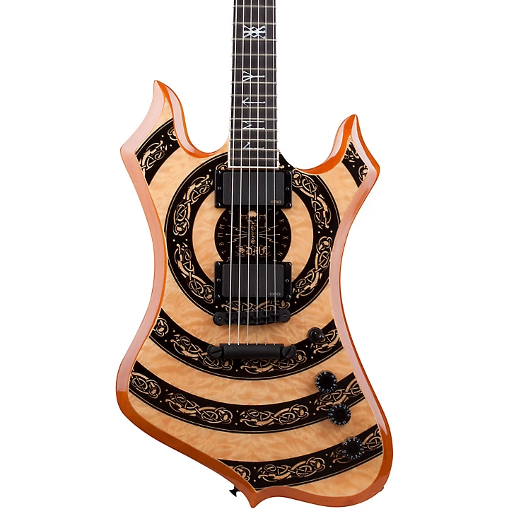 Wylde Audio Nomad Norse Dragon Bullseye Electric Guitar Rawtop