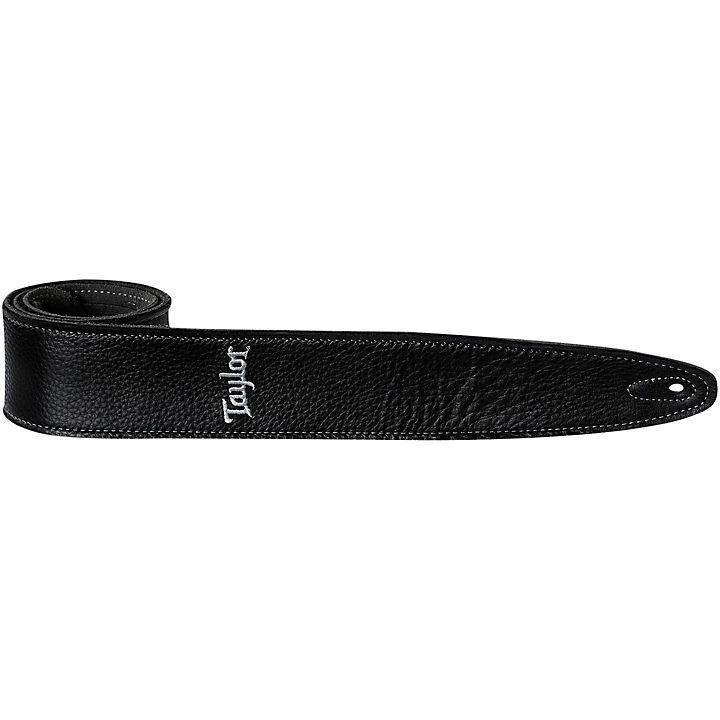 Leather Strap Suede Back Silver Logo Black 25 in
