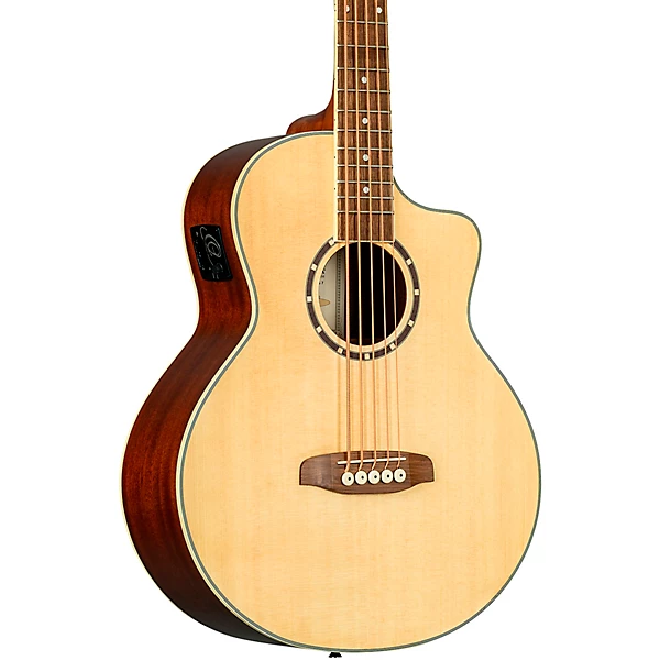 Ortega D7CE 5 5 String Acoustic Electric Bass Guitar Natural