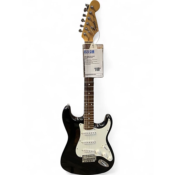 Used Squier STRAT BLACK Solid Body Electric Guitar