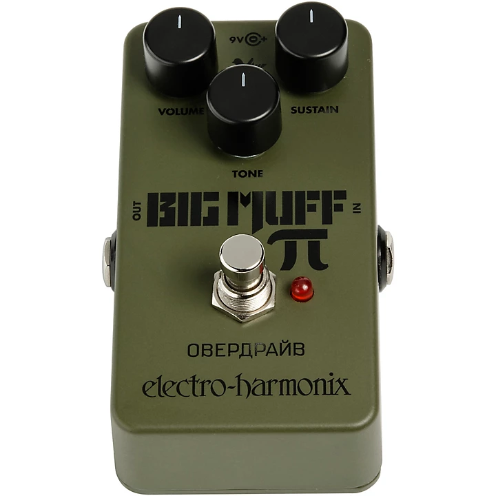 Green Russian Big Muff Distortion and Sustainer Effects Pedal