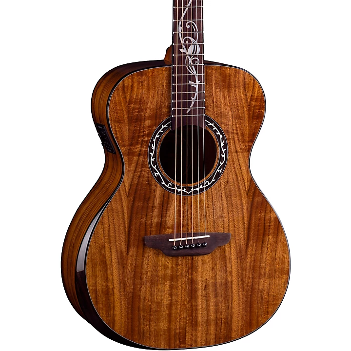Luna Vineyard Koa Bevel Folk Acoustic Electric Guitar Gloss Natural