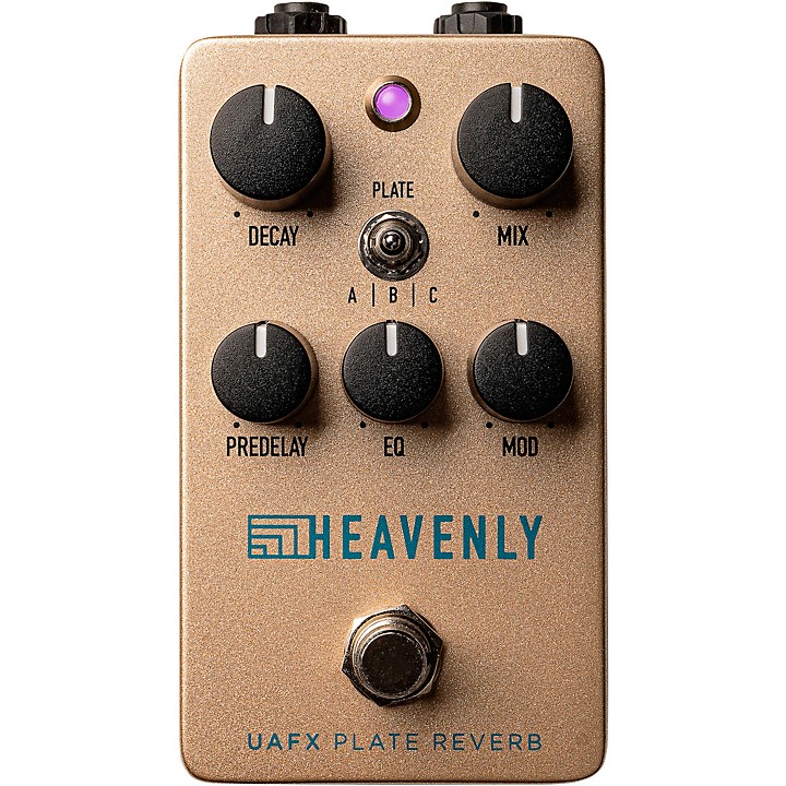 Heavenly Plate Reverb Effects Pedal Gold